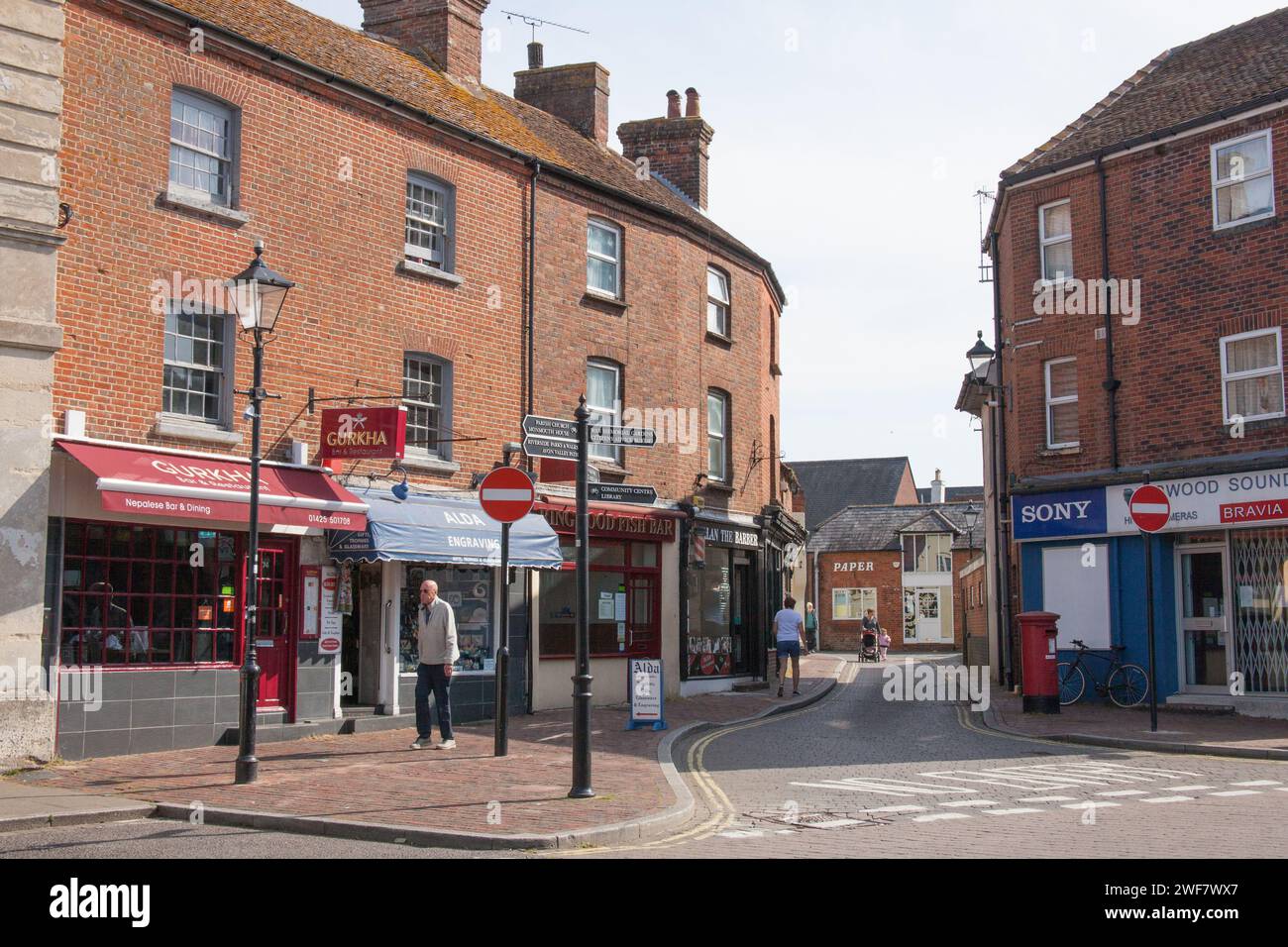 The town centre in Ringwood, Hampshire in the UK Stock Photo