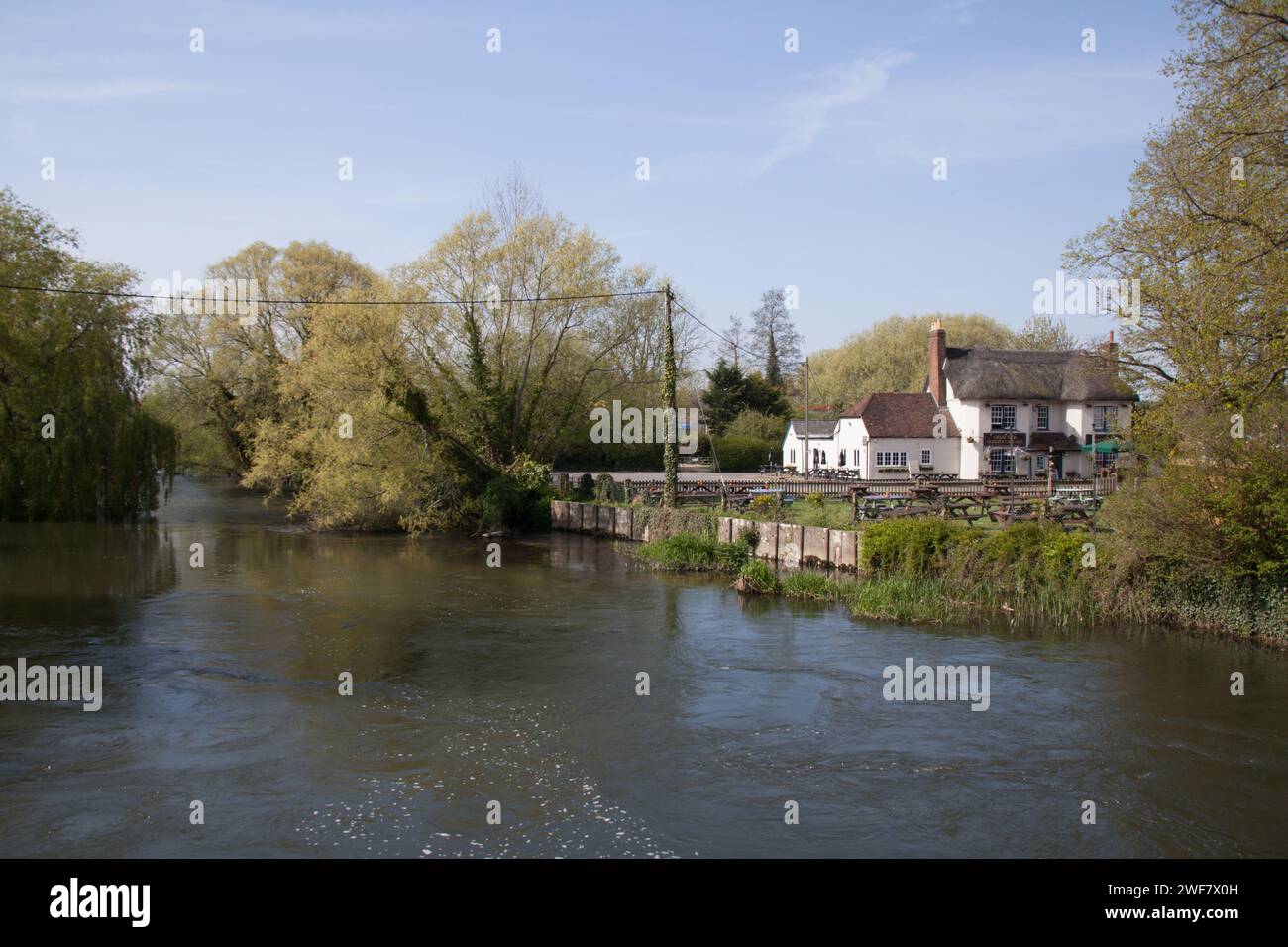 Views of the River Avon at Ringwood, Hampshire in the United Kingdom Stock Photo