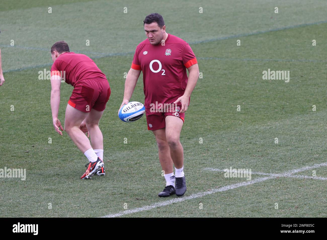 Girona, Spain, 29th January 2024, England captain Jamie George taking part in England men's rugby training camp Stock Photo