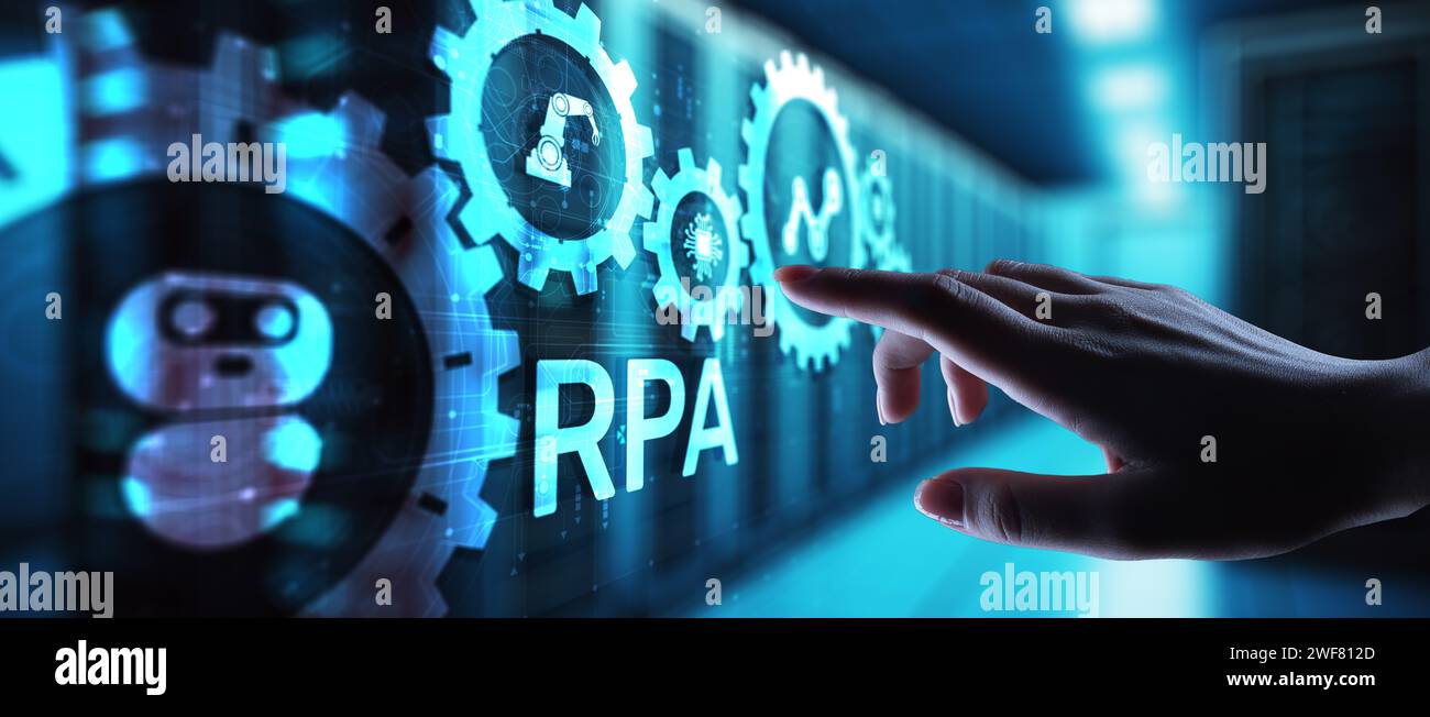 RPA Robotic process automation innovation technology concept on virtual ...
