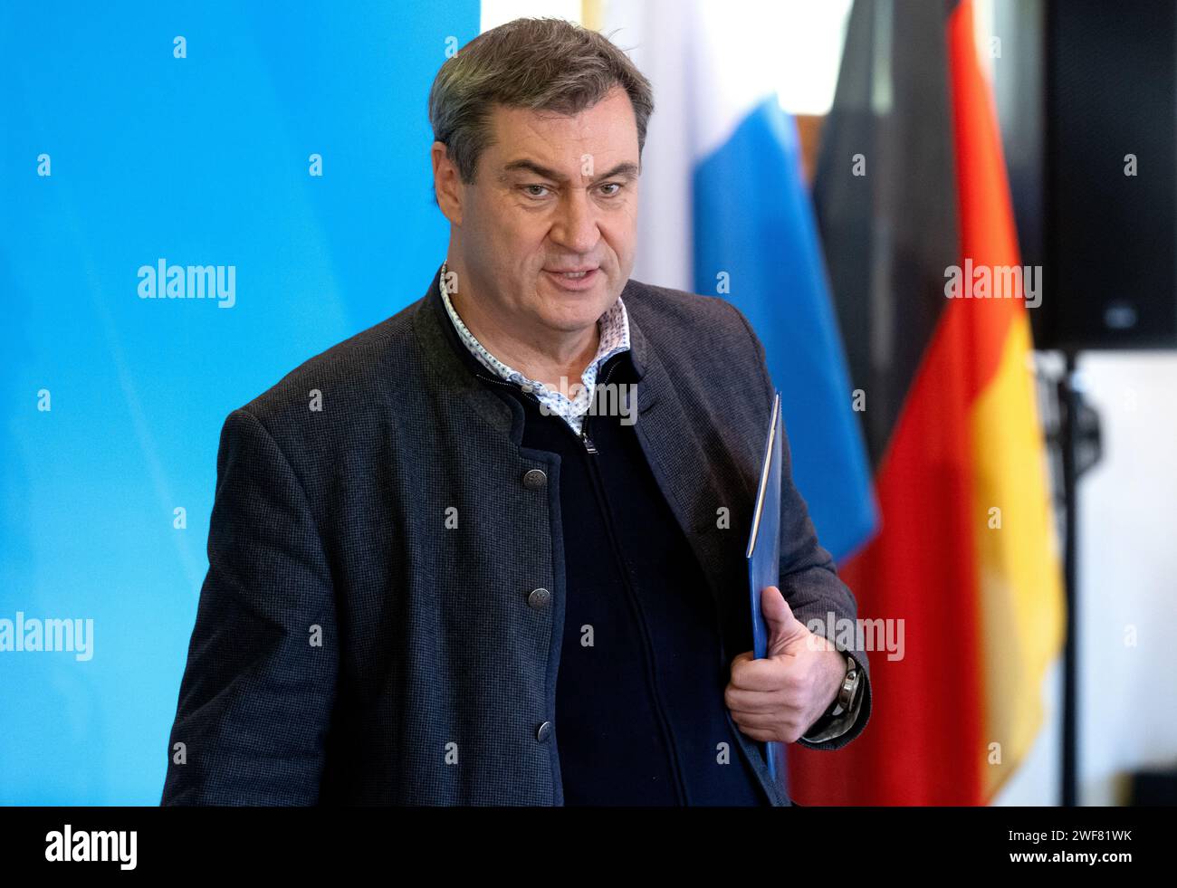 Gmund Am Tegernsee, Germany. 29th Jan, 2024. Markus Söder (CSU