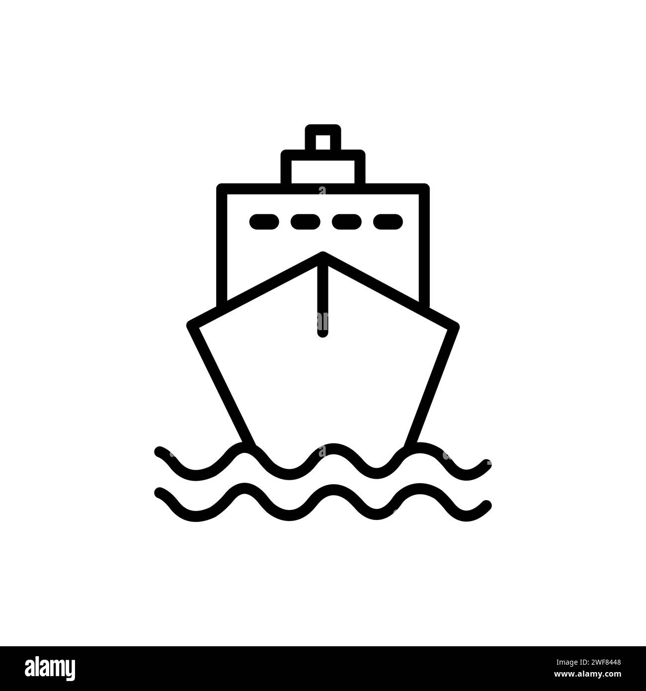 Public Transport ferry and ship Vector Line Icons. Traffic symbol Editable Stroke and travel cruise Stock Vector
