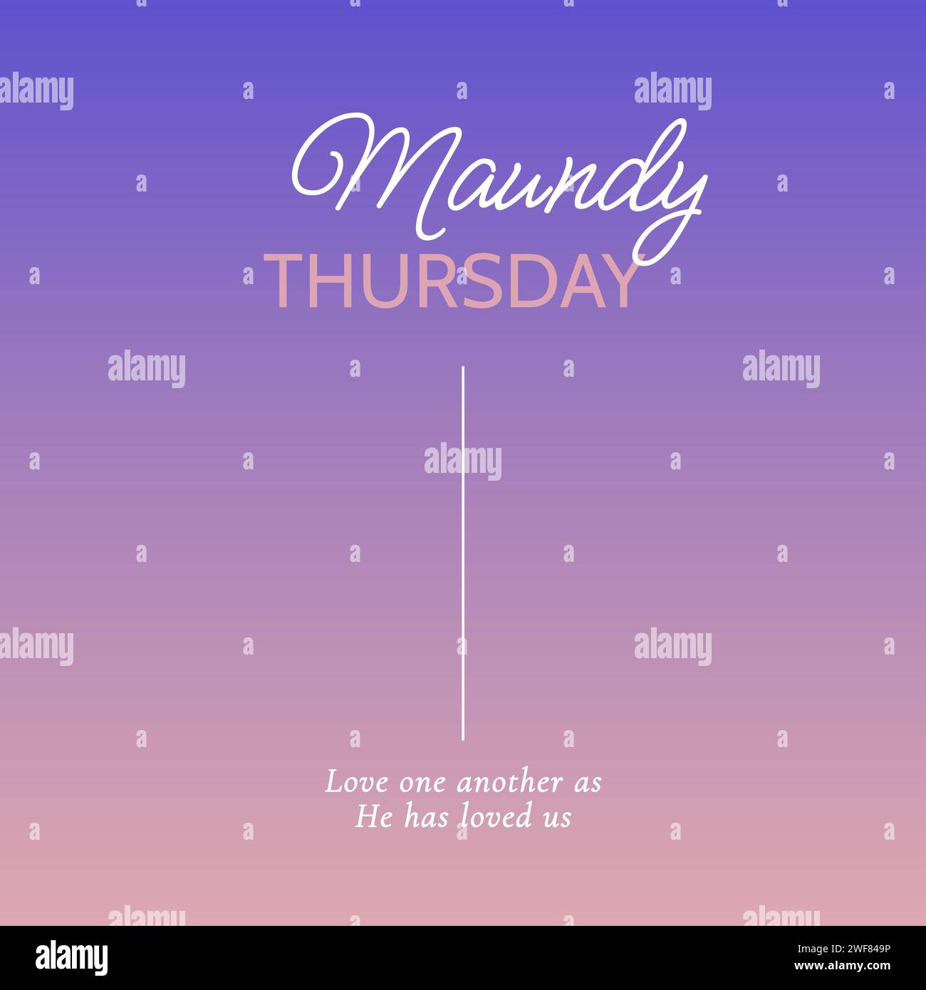 Composition of maundy thursday text on purple background Stock Photo