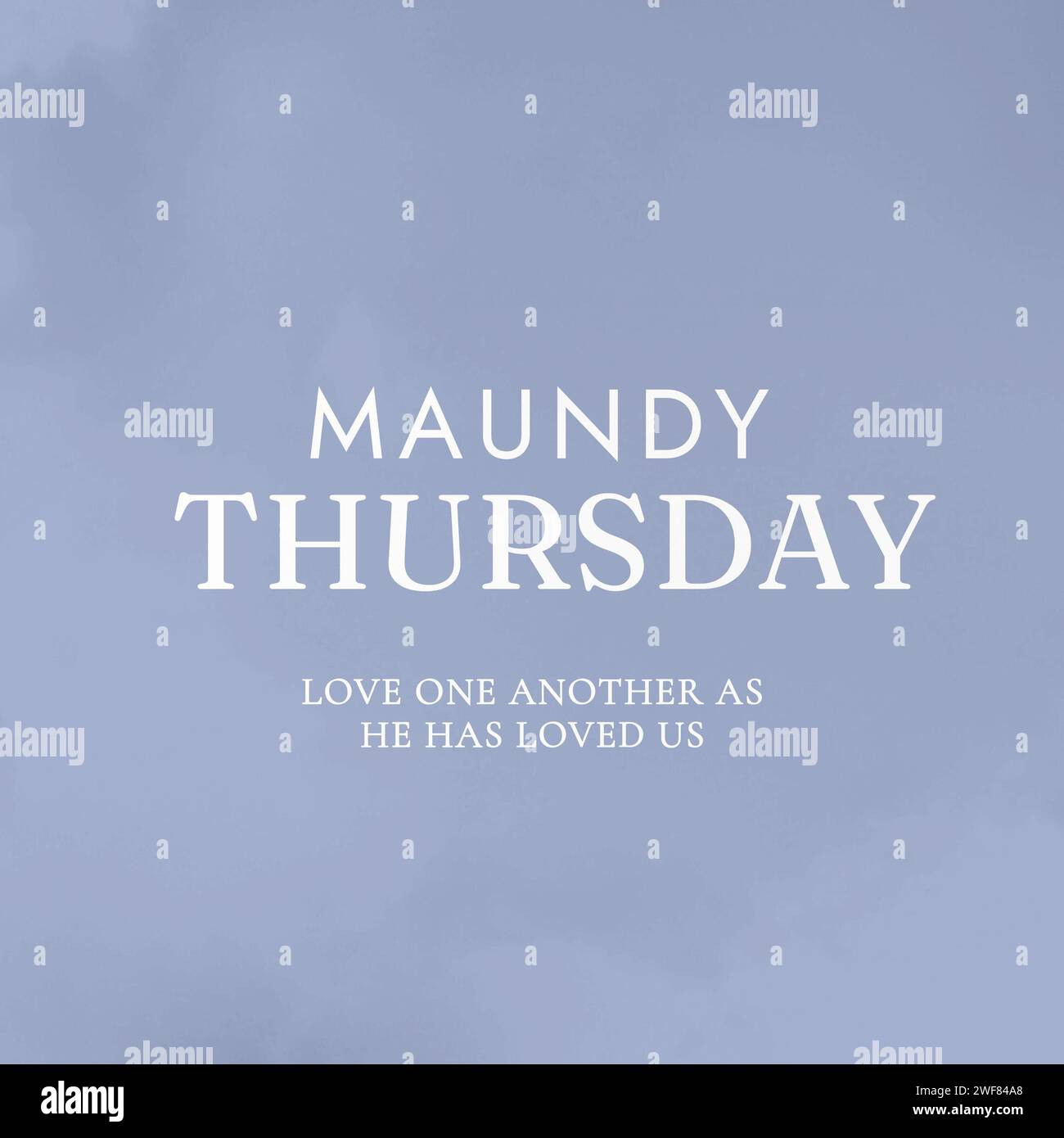 Composition of maundy thursday text over sky with clouds Stock Photo