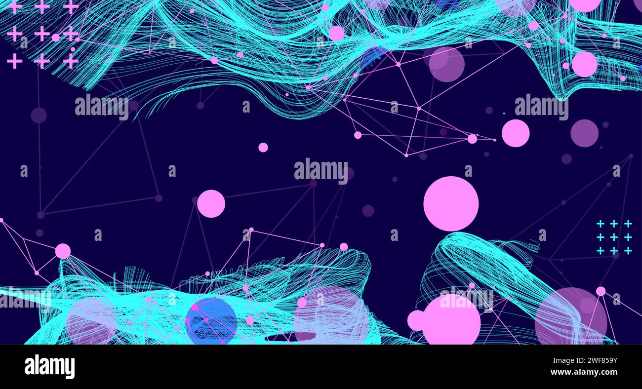 Abstract wave lines. Design element for technology, science, modern concept. Hand drawn. Stock Vector