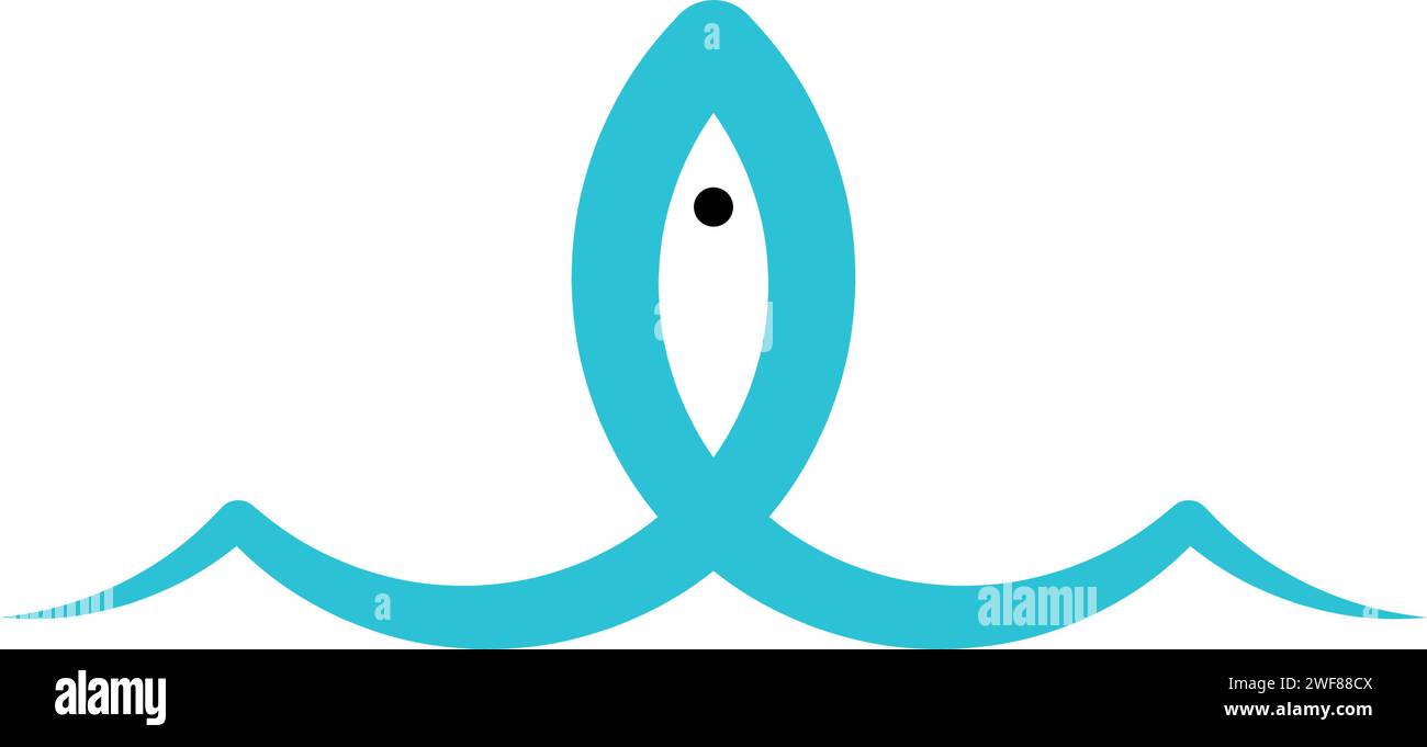 fish jump out of water vector logo illustration Stock Vector Image