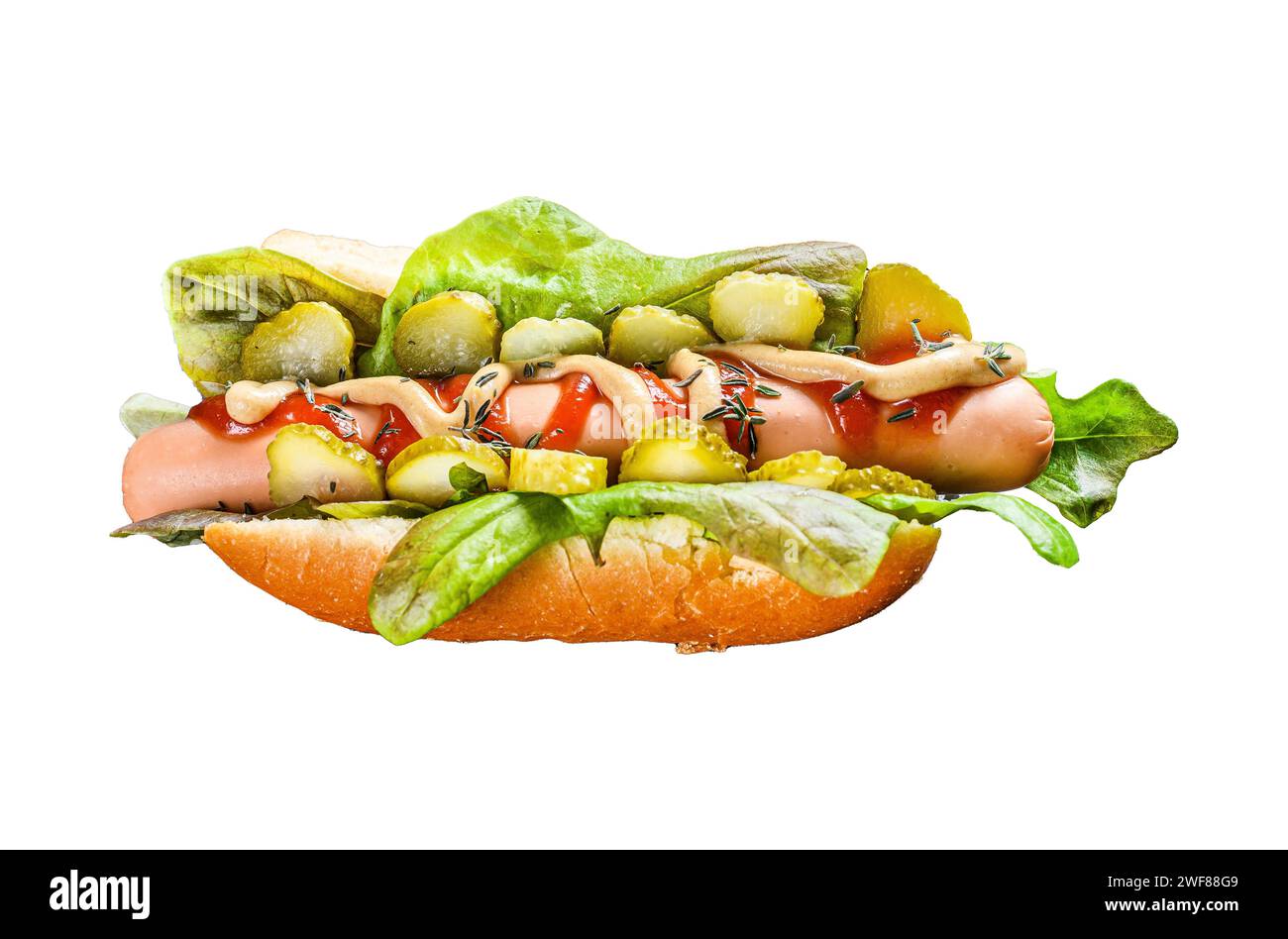 Assortment homemade hot dogs sausage cut out stock images pictures