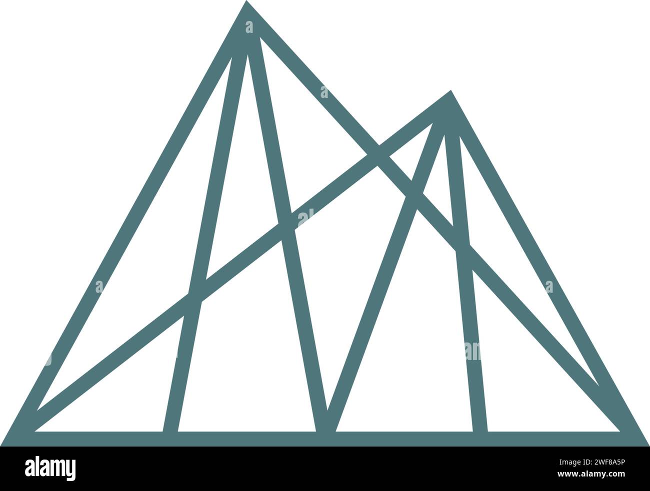 line mountain logo icon vector symbol Stock Vector