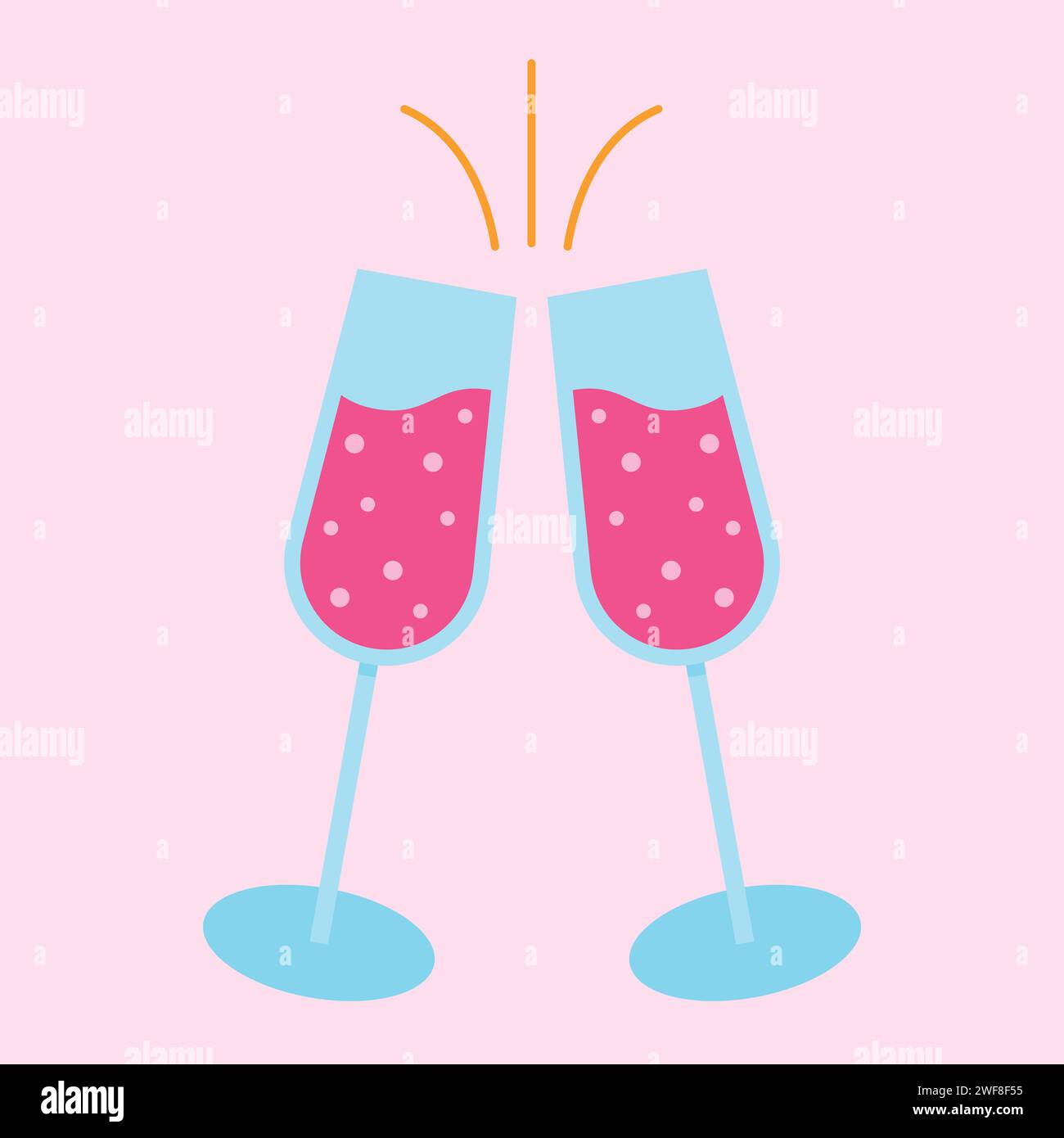 Set glasses wine champagne Stock Vector Images - Alamy
