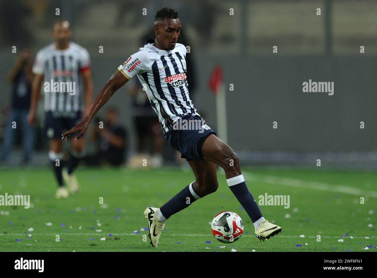 Jiovany Ramos of Alianza Lima during the Liga 1 match between Alianza de Lima and Cesar Vallejo played at Nacional Stadium on January 28, 2024 in Lima, Peru. (Photo by Miguel Marrufo / PRESSINPHOTO) Stock Photo