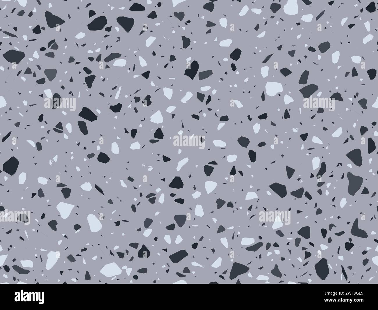 Grey and black terrazo marble stone pattern or terazo mosaic background, vector ceramic tile. terazzo or terrazzo floor texture of broken marble stones and marble pieces with abstract geometric shapes Stock Vector