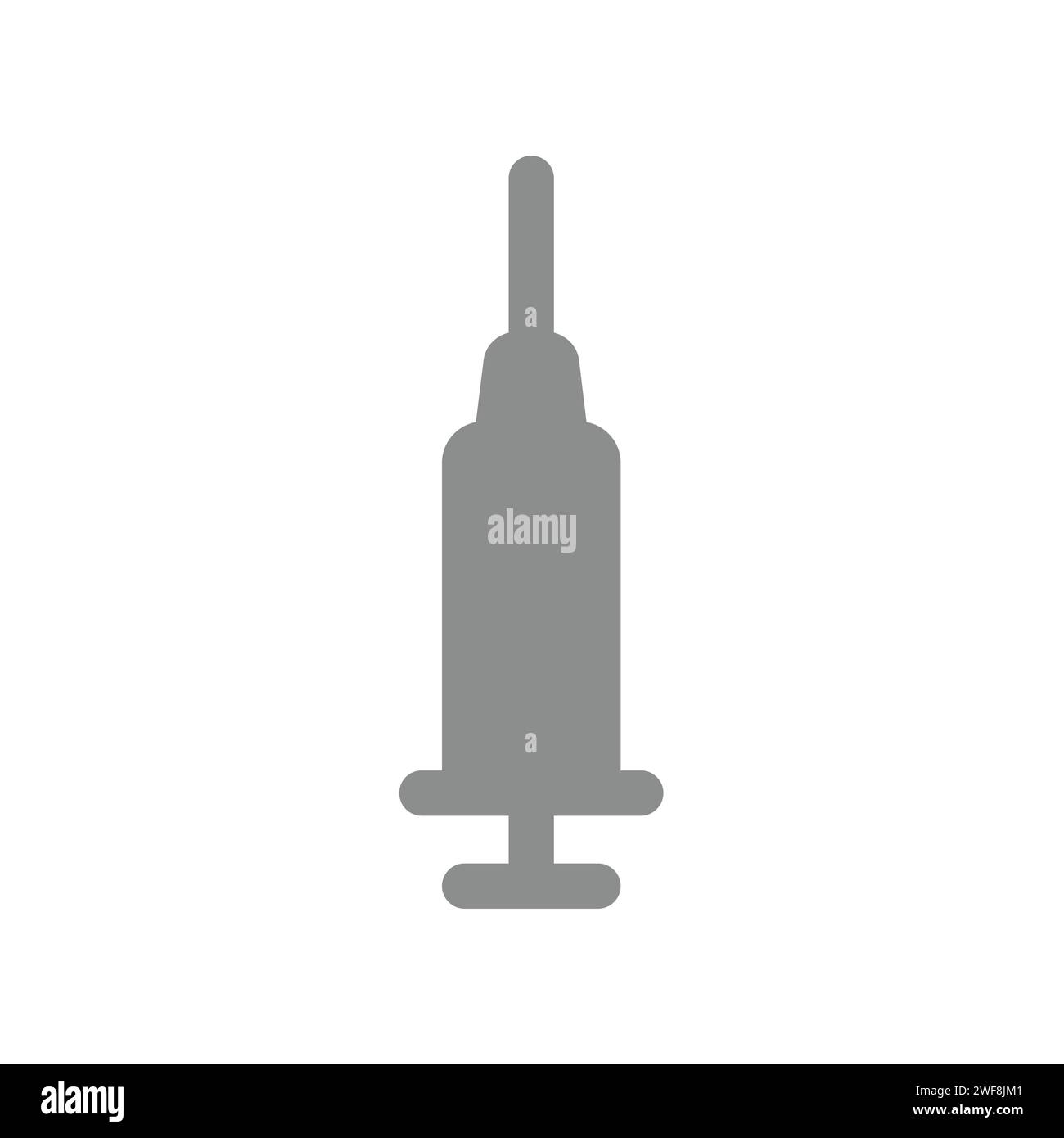 Syringe simple vector icon. Injection black symbol. Stock Vector