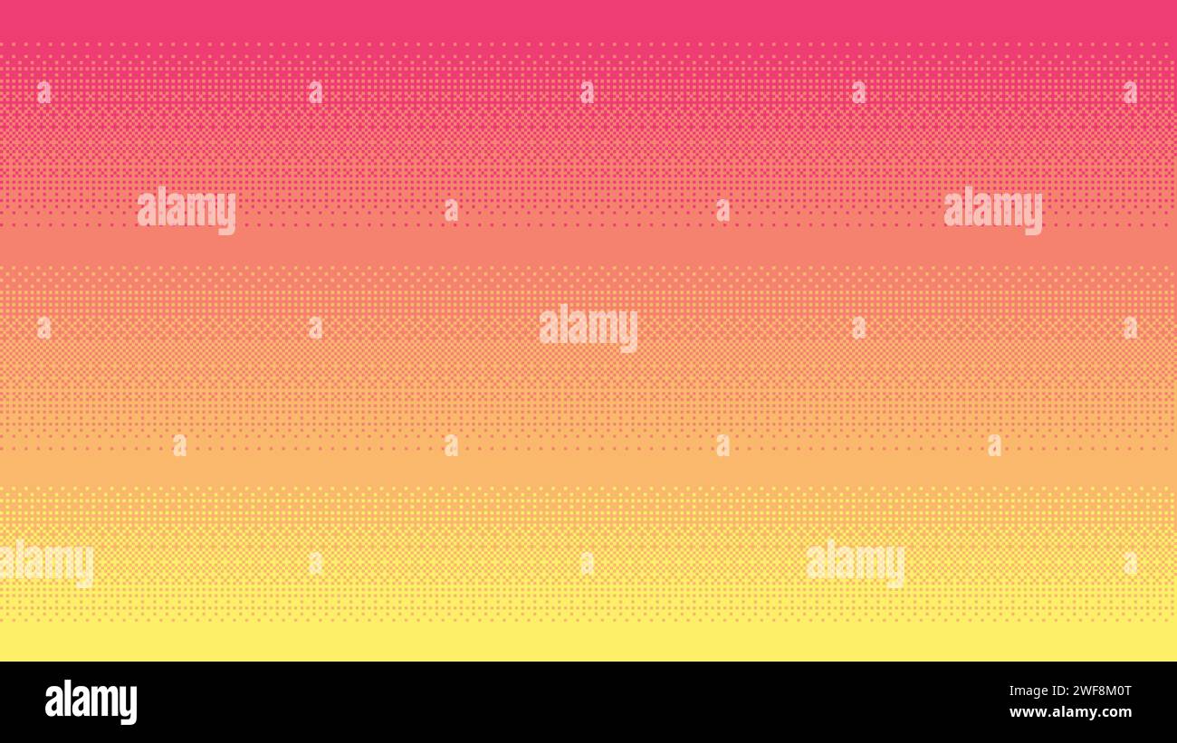 Pixel art pastel peach colored gradient background. Dithering vector