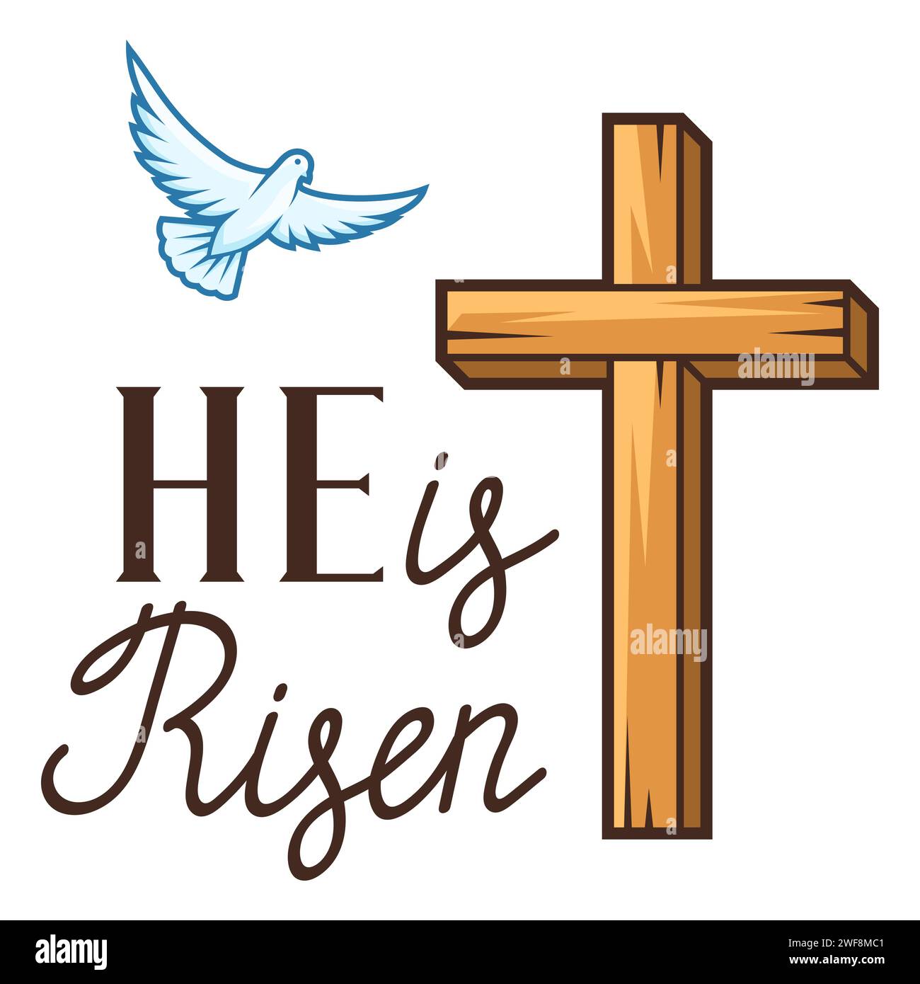 Happy Easter greeting card. Background with religious symbol Stock ...