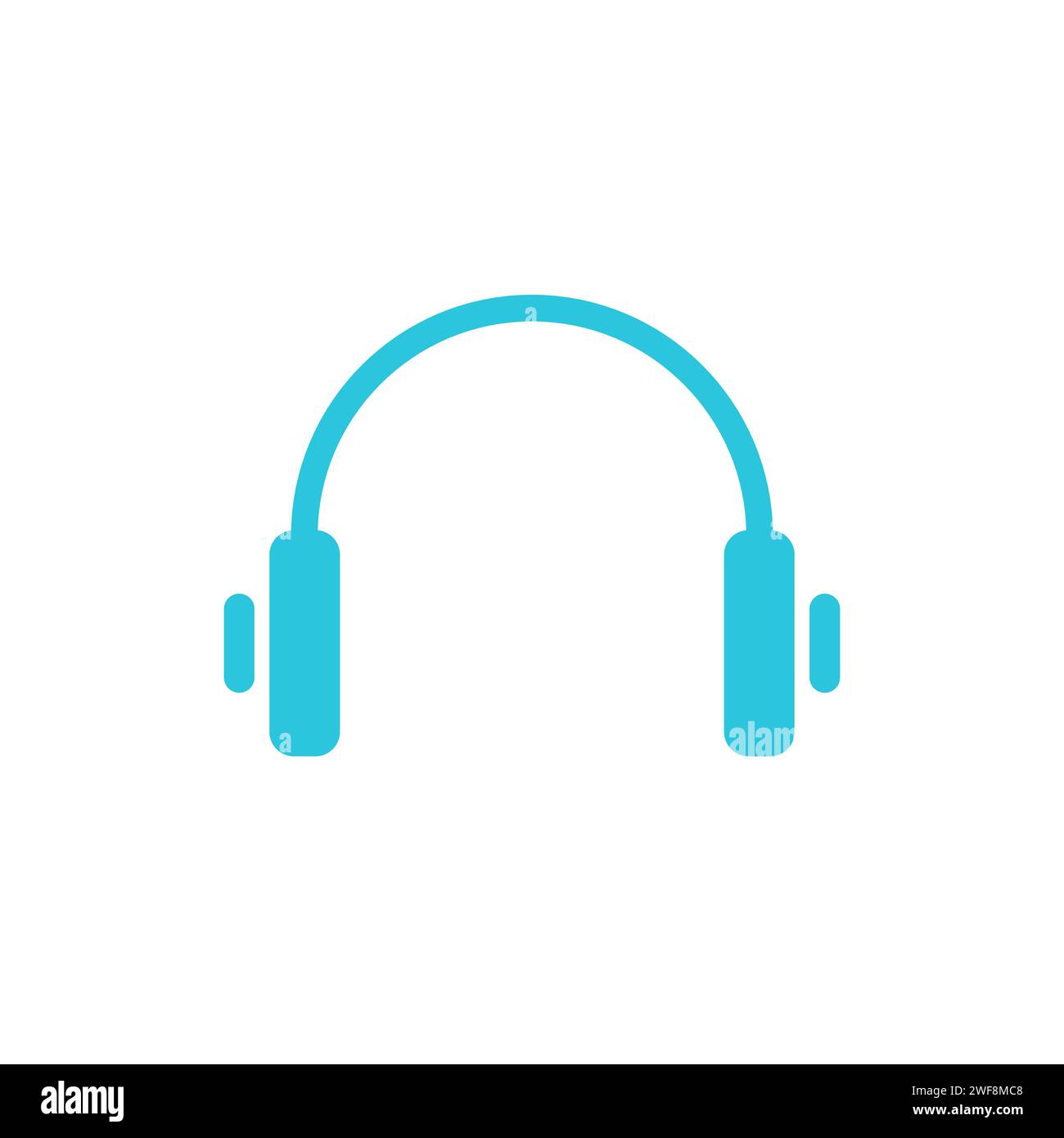 Headphones icon. From blue icon set. Stock Vector