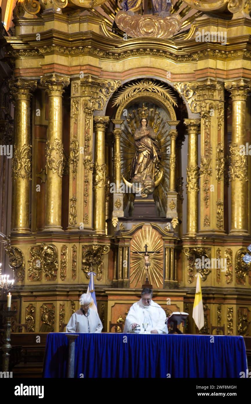 Metropolitan Cathedral is the Catholic Church's main site in Argentina, and is where Pope Francis, as Archbishop Jorge Bergoglio, used to perform mass. Stock Photo