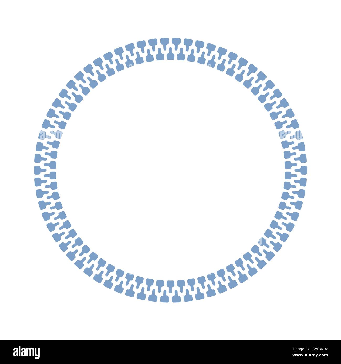 Blue Circle Zipper Icon Vector Illustration Stock Vector