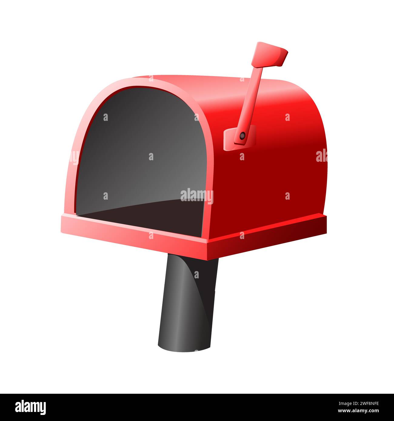Red Mailbox Icon Vector Illustration Stock Vector