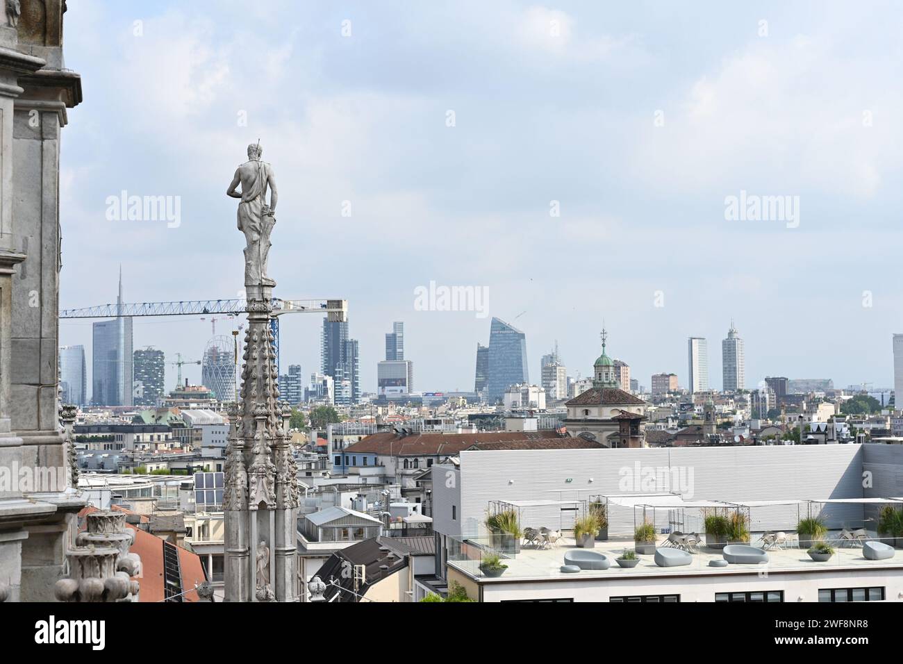 Skyline of Milan Stock Photo