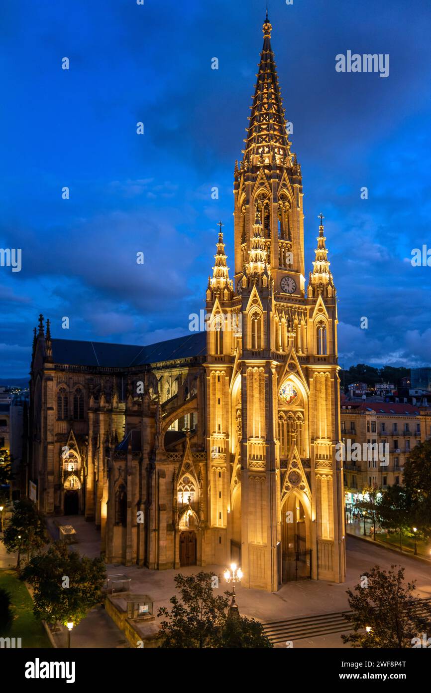 Bell Tower of gothic Cathedral of Good Shepherd or Catedral del buen
