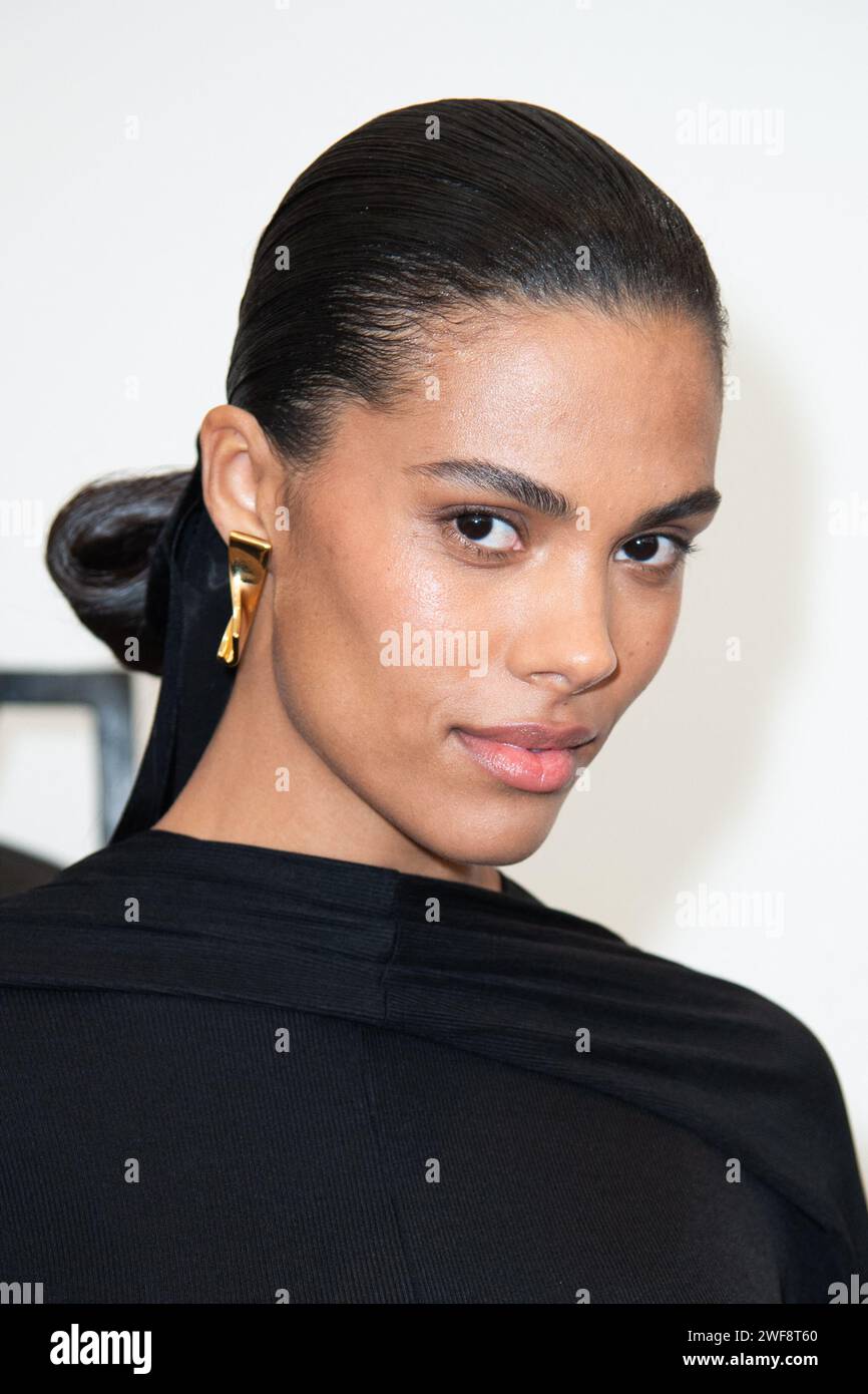 Tina Kunakey attending the Les Sculptures Jacquemus Fashion Show at ...