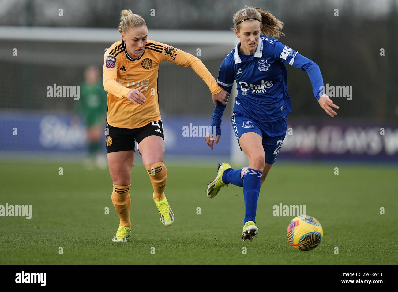 Everton FC v Leicester City FC Barclays Womens Super League  WALTON HALL PARK STADIUM, ENGLAND - JANUARY 28. 2024 Katja Snoeijs of Everton  during the Barclays Women´s Super League match between Everton FC and Leicester City FC at  Walton Hall Park Stadium on January 28 2024 in Liverpool England. (Photo Alan Edwards for F2images) Stock Photo