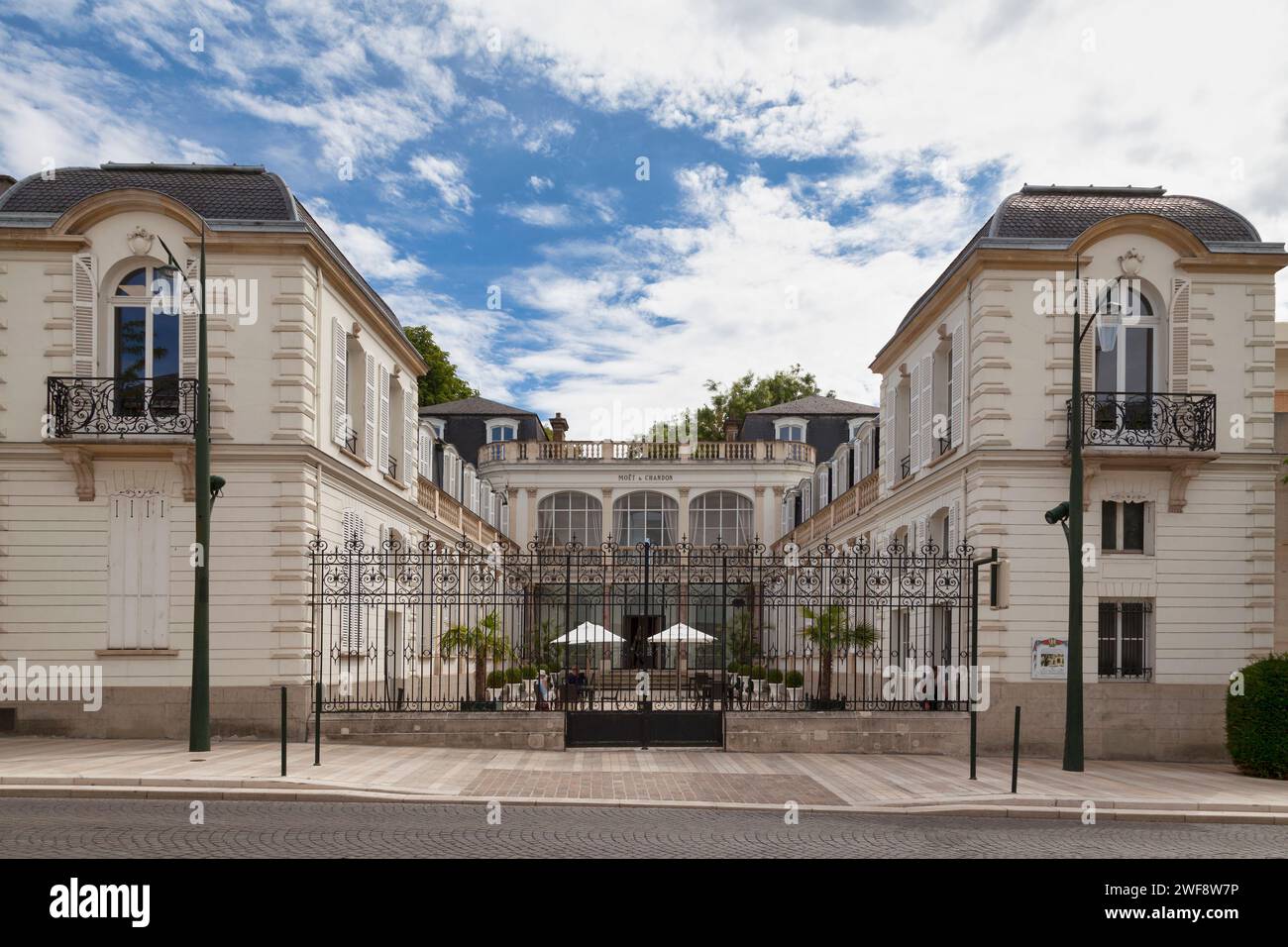 Epernay, France - July 23 2020: The Champagne house Moët et Chandon located on Avenue de Champagne, next to the town hall. Stock Photo