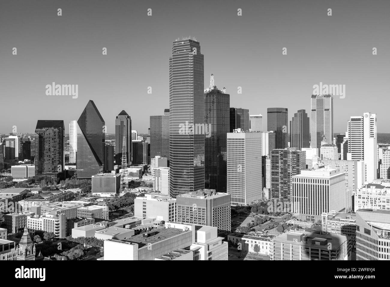 scenic skyline in late afternoon in Dallas, Texas Stock Photo