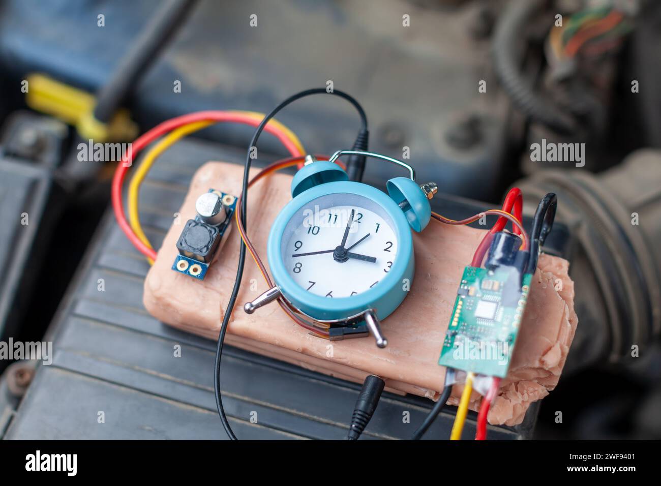 ticking time bomb in vehicle engine Stock Photo
