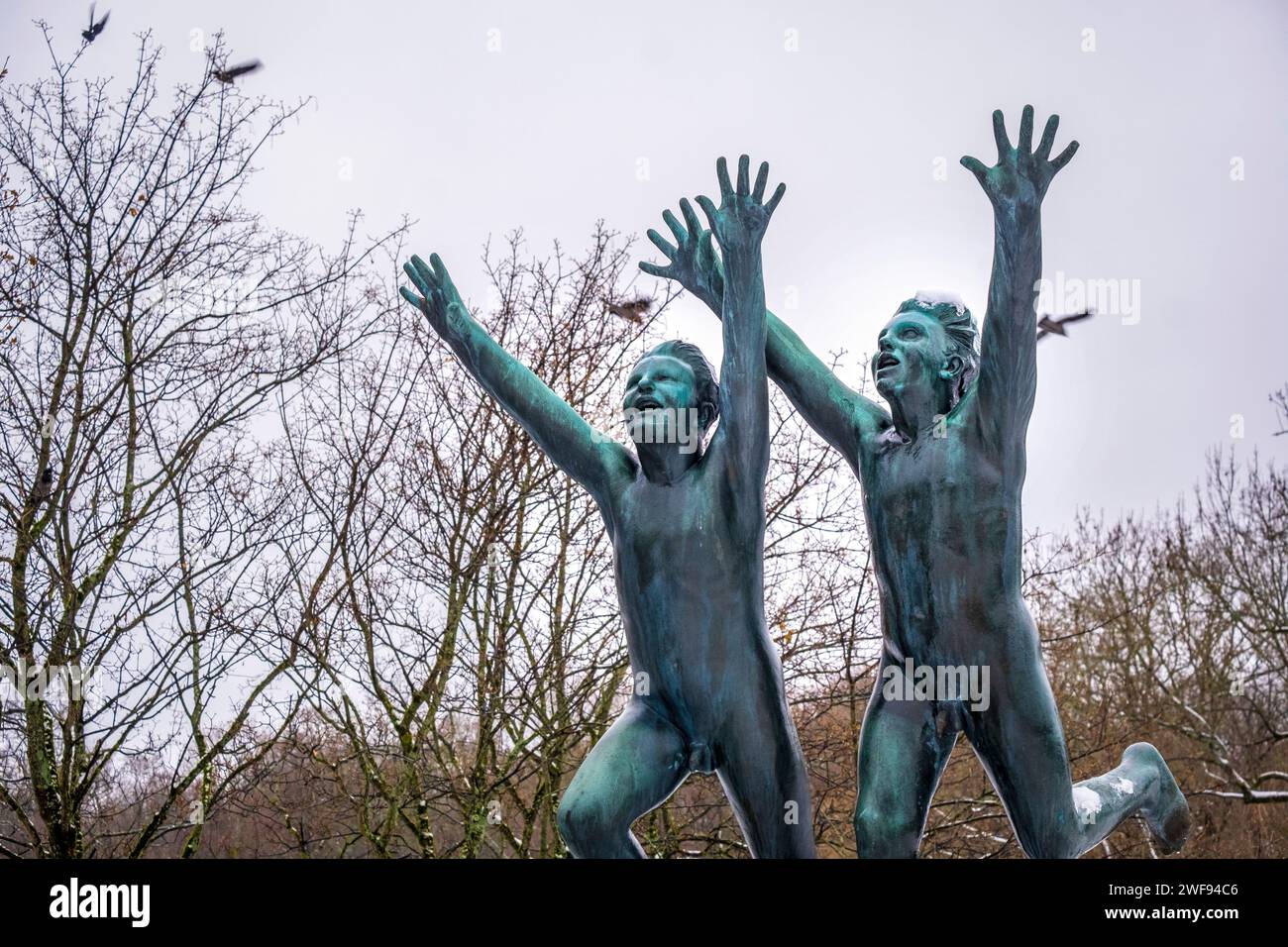 Statues by Norwegian sculptor Gustav Vigeland at Frogner Park in Oslo, Norway Stock Photo