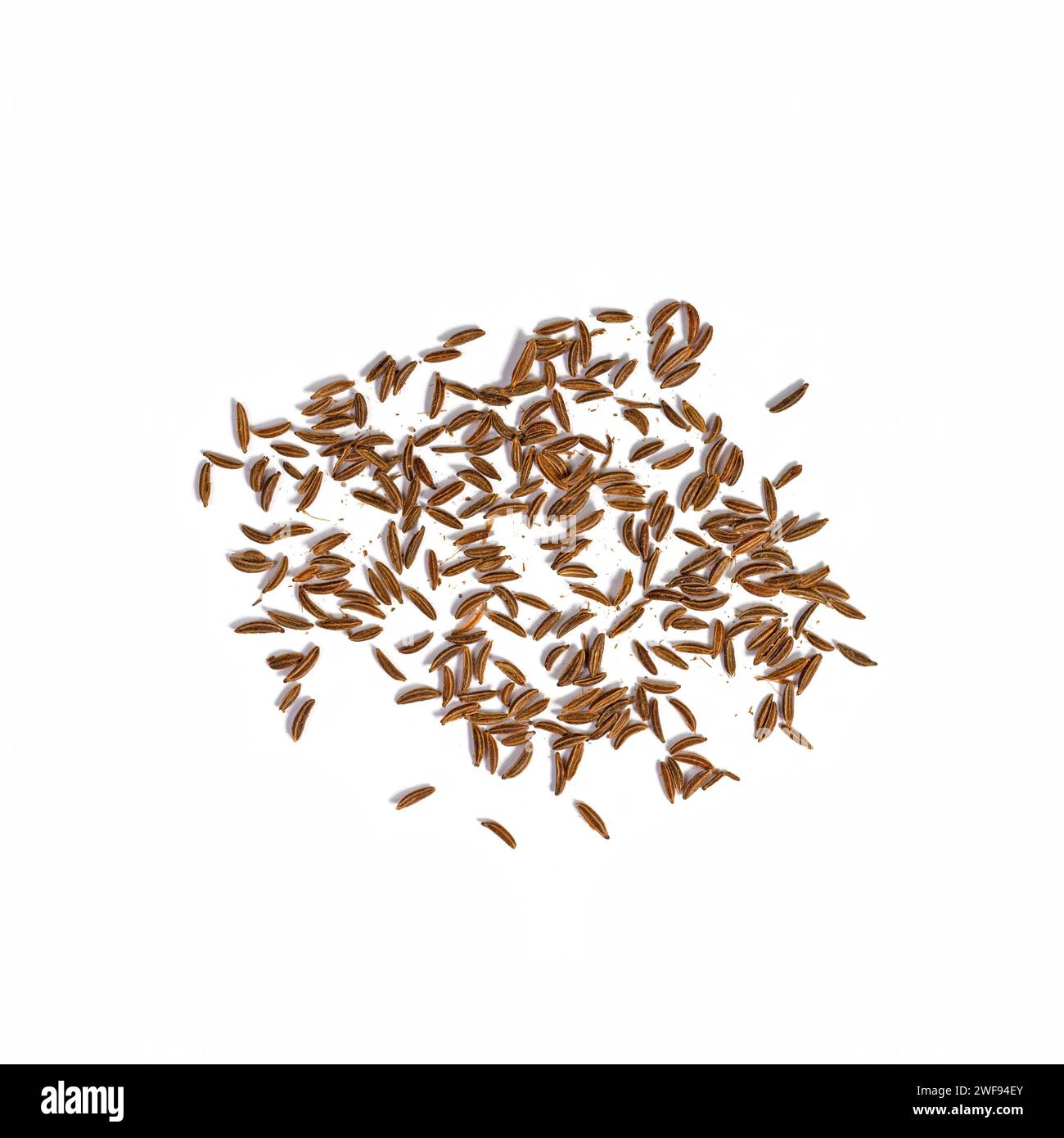 Cumin seeds against a white background Stock Photo