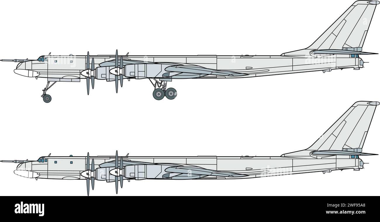 Russischer Langstreckenbomber Stock Vector