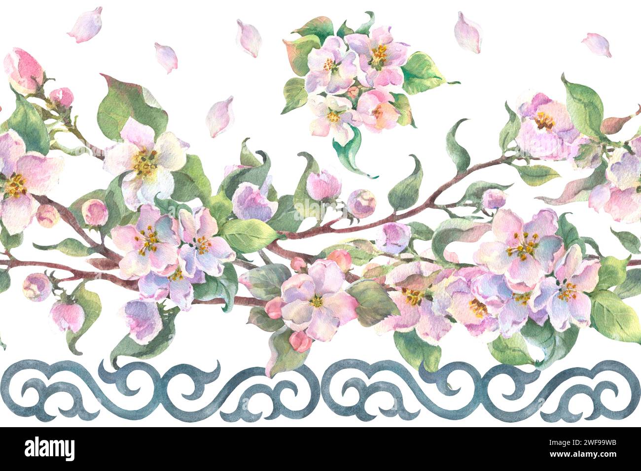 Seamless pattern apple tree hi-res stock photography and images - Alamy