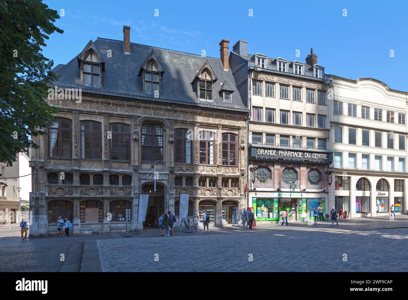 Rouen, France - July 27 2017: Ancient buildings (Former Finance Office and Central Pharmacy) on Cathedral Square (French: place de la Cathédrale). Stock Photo