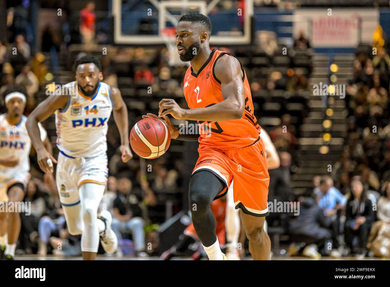 David Nwaba Guard of London Lions Men during the BBL Trophy Final at the Utilita Arena, Birmingham, UK on 28 January 2024. Photo by Phil Hutchinson. Editorial use only, license required for commercial use. No use in betting, games or a single club/league/player publications. Credit: UK Sports Pics Ltd/Alamy Live News Stock Photo