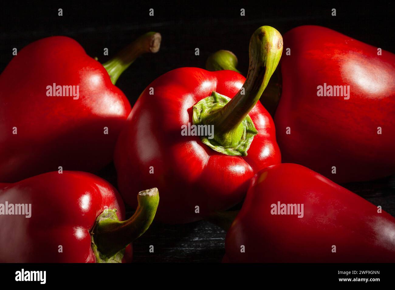 bell pepper on black background Stock Photo