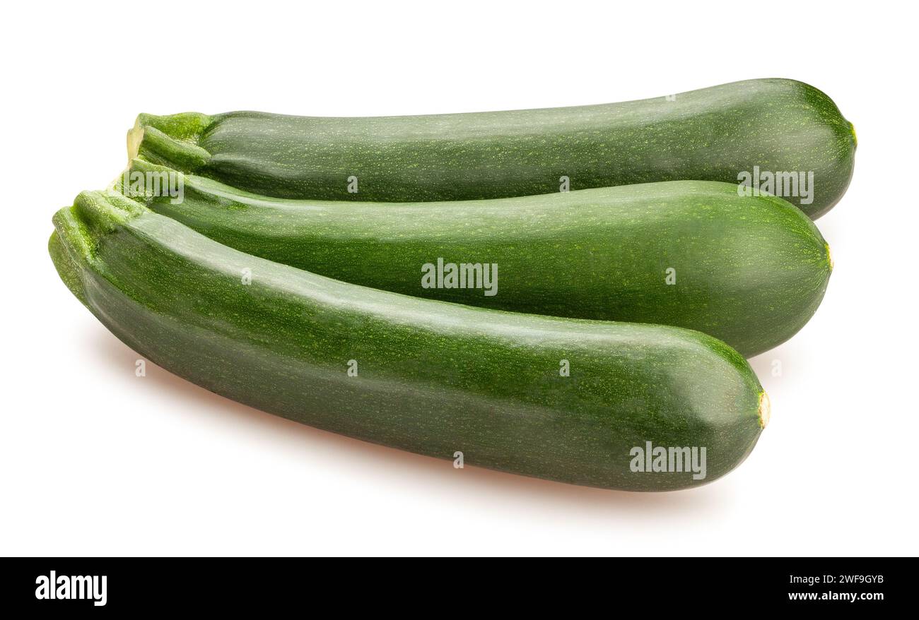 zucchini path isolated on white Stock Photo