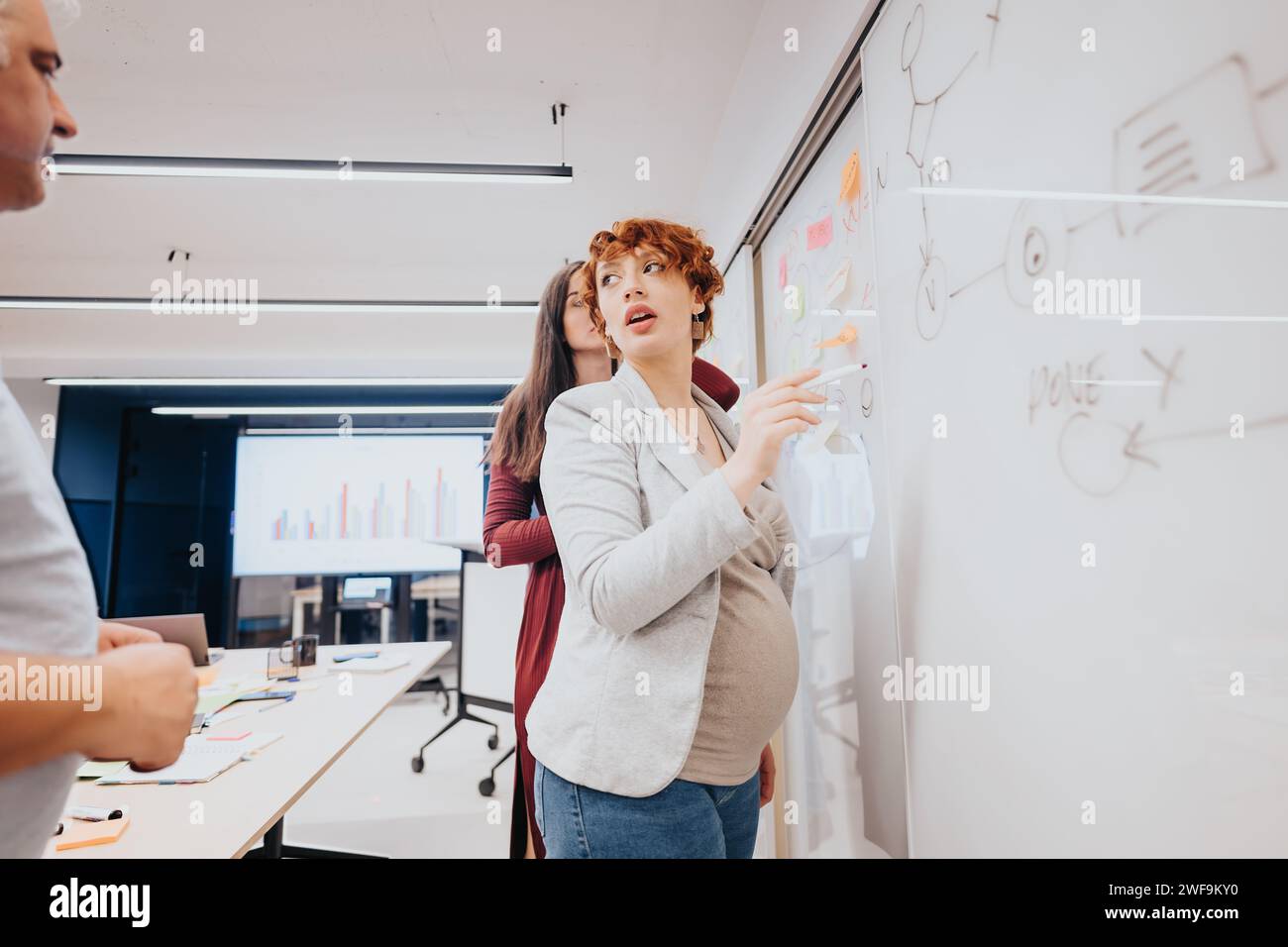 Successful business team collaborating on strategic planning and problem solving. Stock Photo