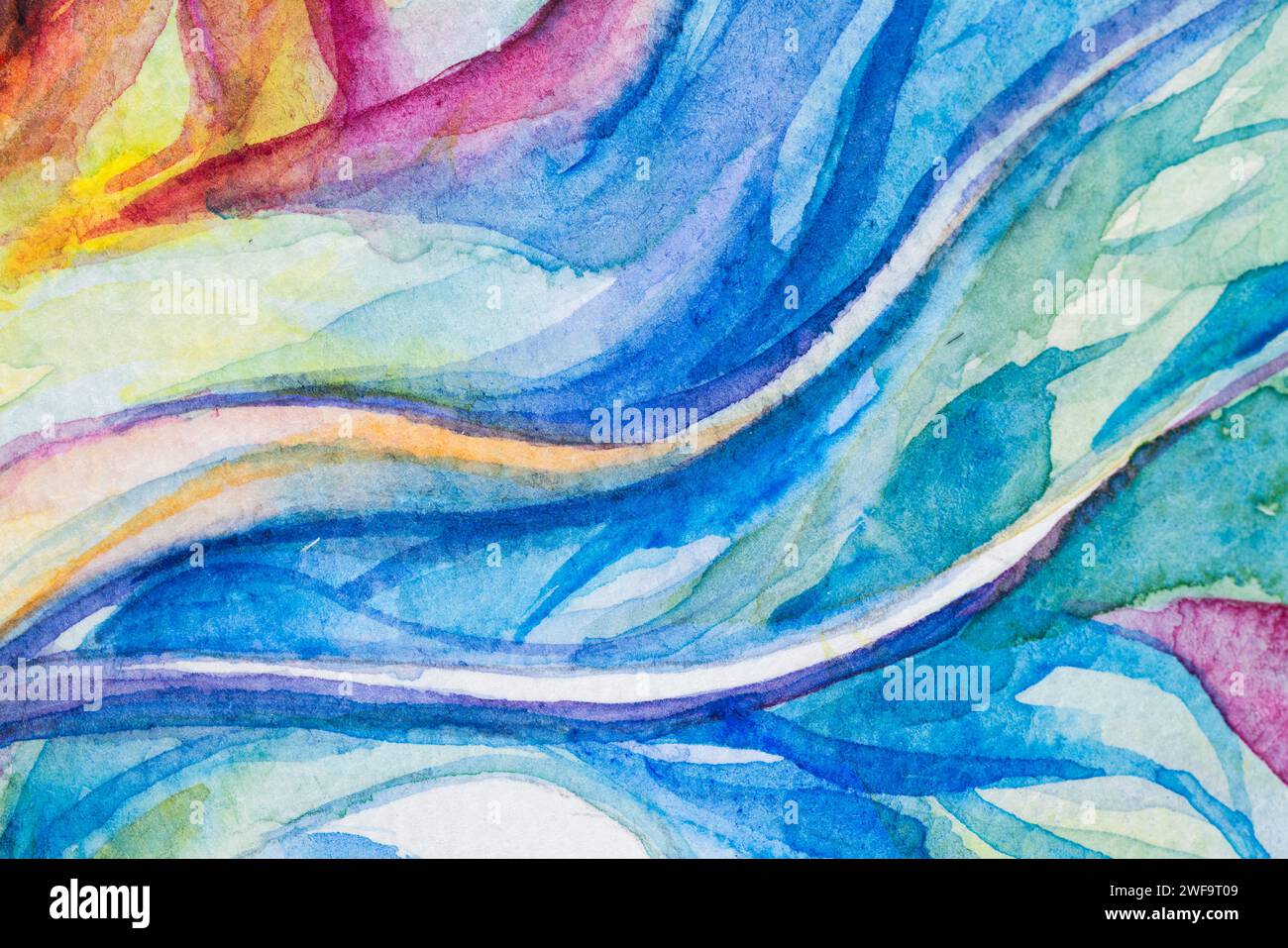 Painted in watercolor on a white background. Hand painted watercolor background. Watercolor wash. Stock Photo