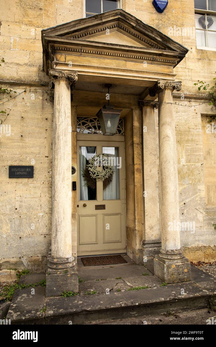 UK, England, Gloucestershire, Painswick, New Street, portico