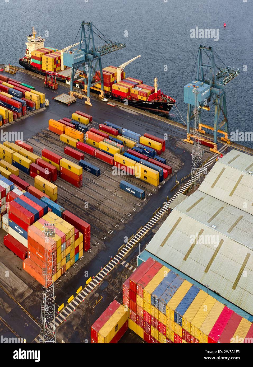 Greenock, UK, December 10th 2022, Storage containers at sea port ready