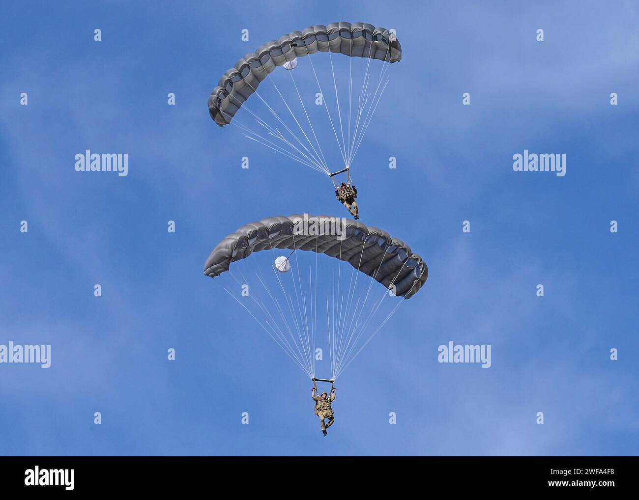 U.S. Airmen, assigned to the Air Force Special Warfare Exhibition team ...