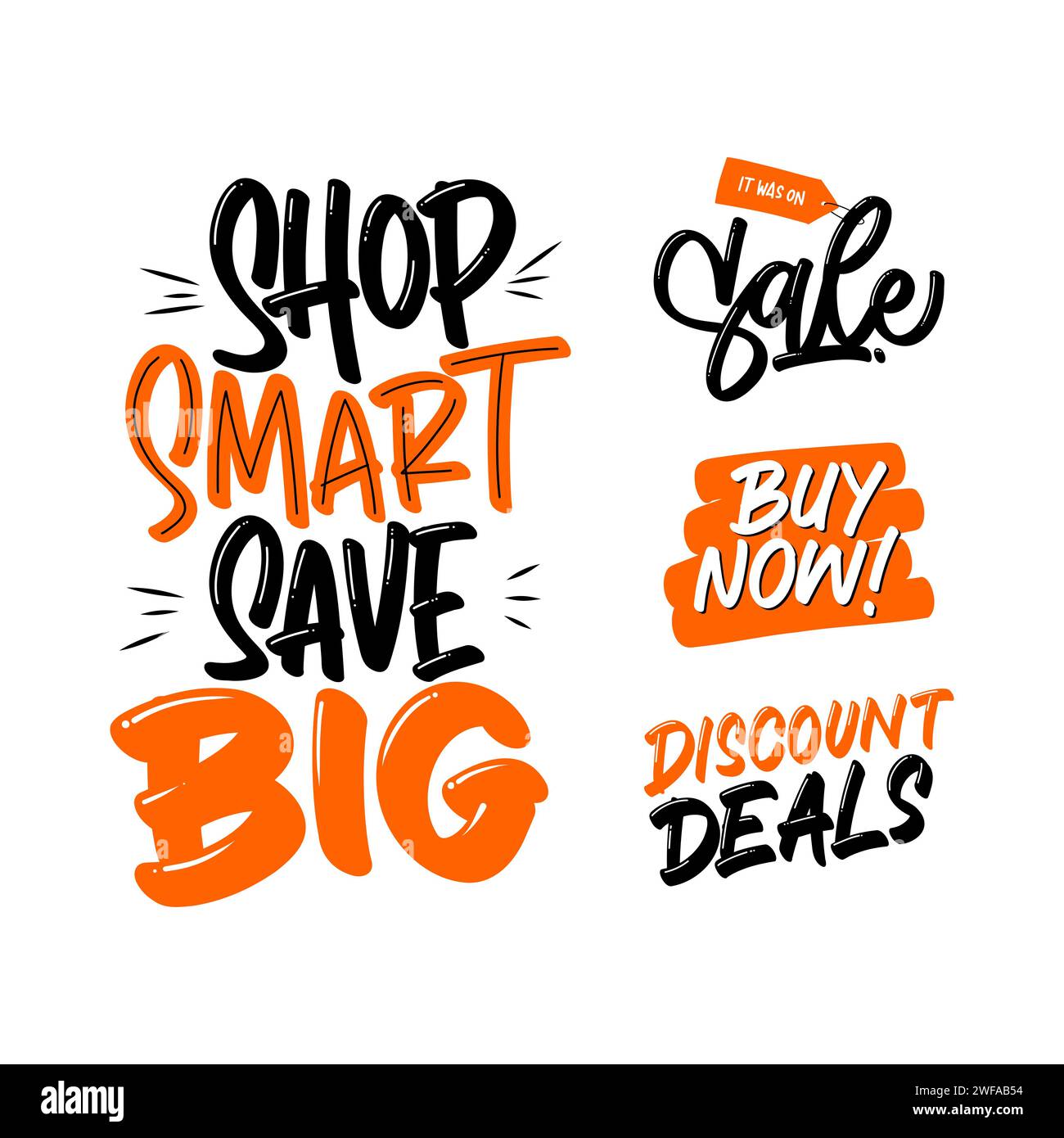 Black friday hand lettering, handwriting and typography vector set ...