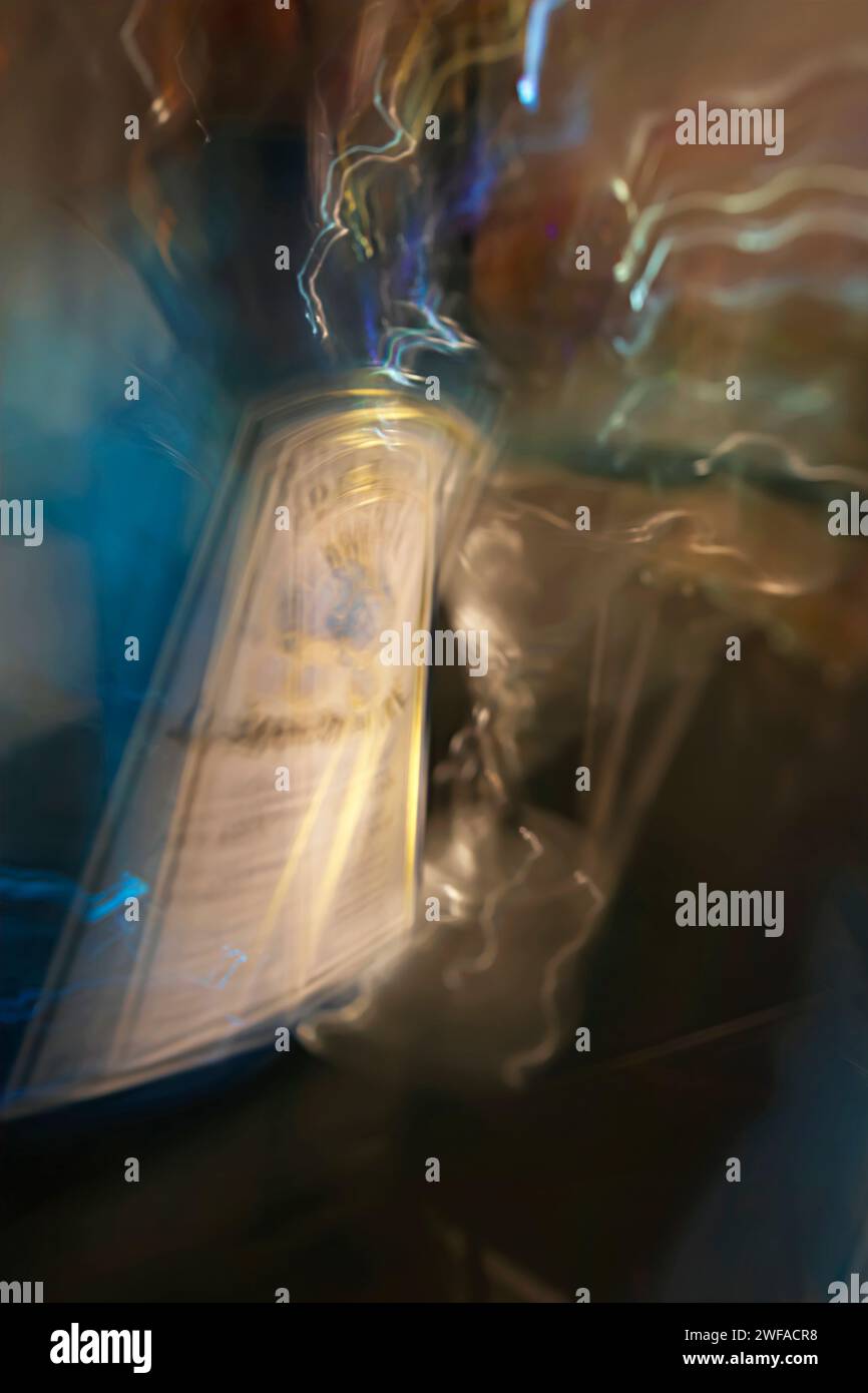 Blue Sauce. Beautiful vibrant colored alcohol