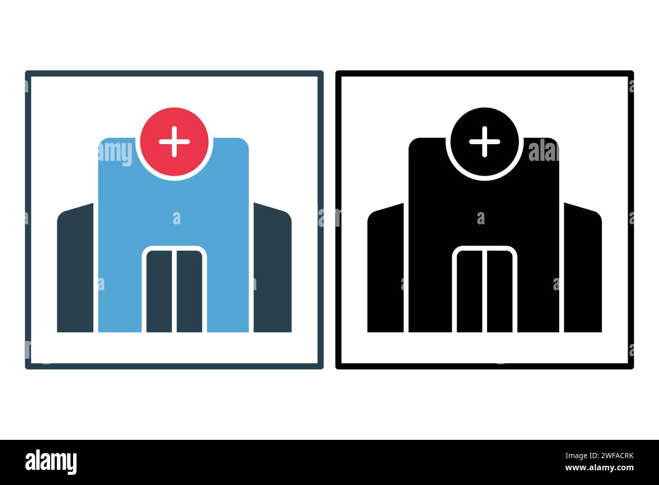 Hospital building icon. icon related to healthcare facilities. solid ...