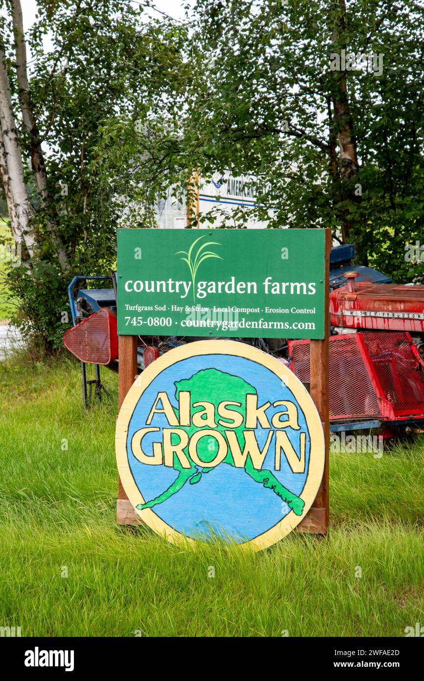 Palmer, Alaska. Country Garden Farms, sells Alaska Grown sod, compost
