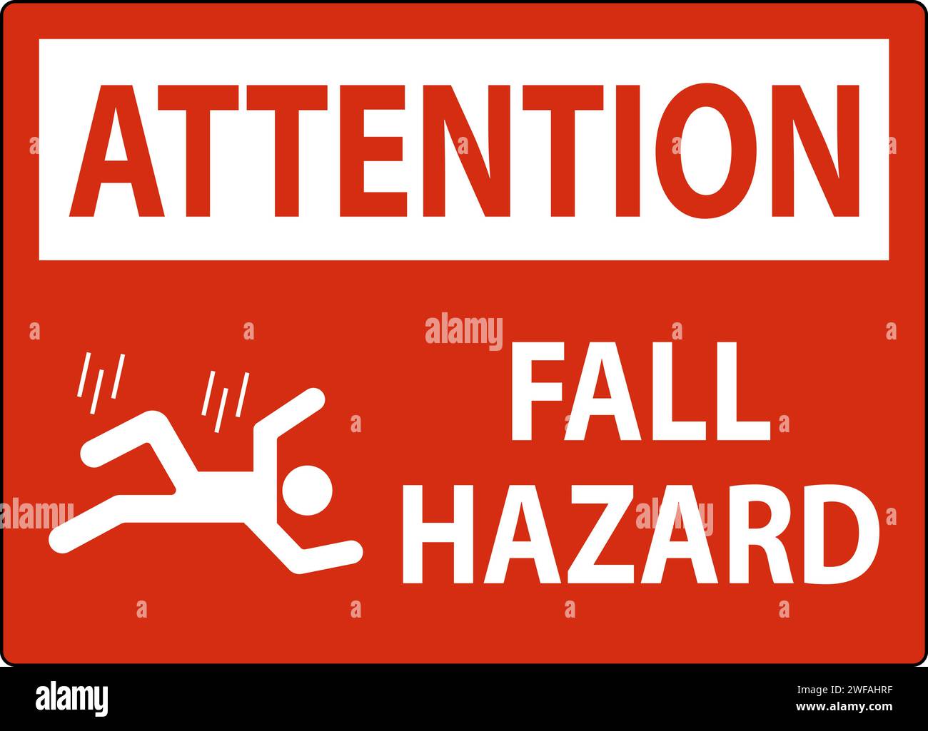 Attention Sign, Fall Hazard Stock Vector Image & Art - Alamy
