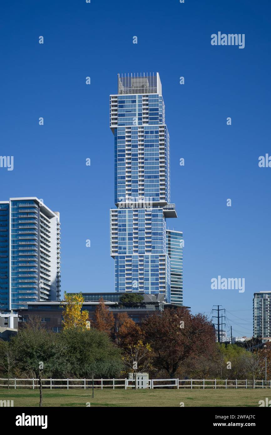 Tetris building / Jenga Tower Stock Photo