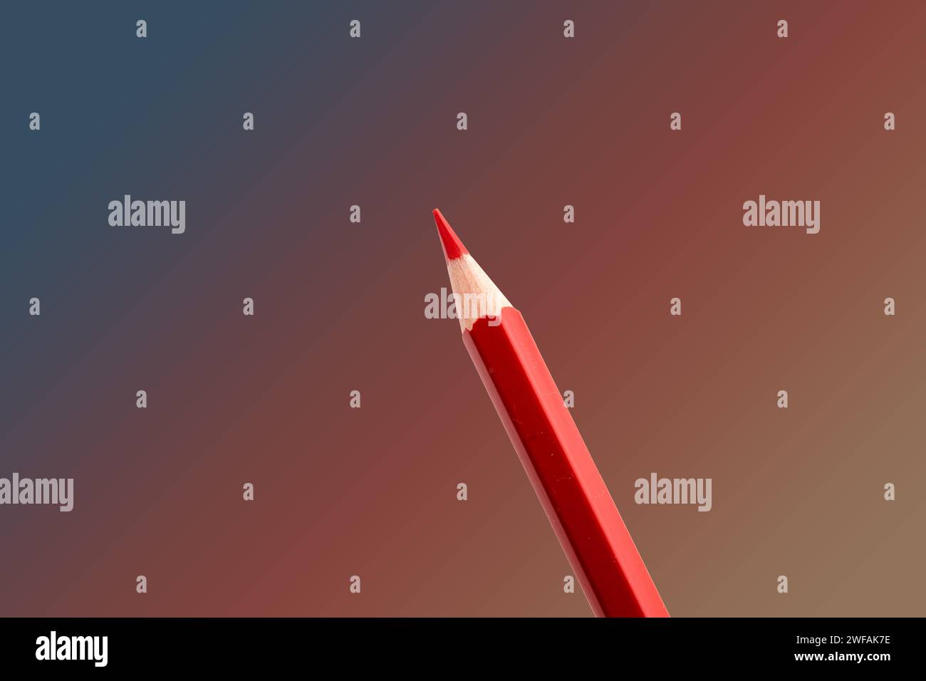 Red Pencil on a white background Stock Photo