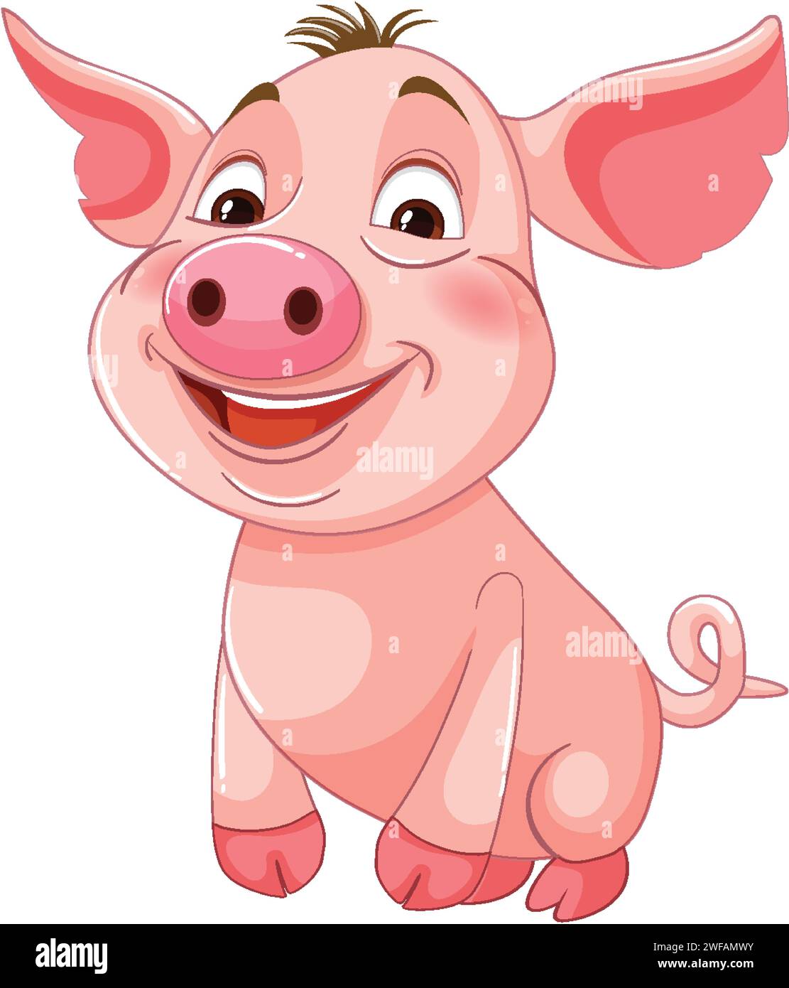 A happy pink pig smiling in a vector graphic Stock Vector Image & Art ...